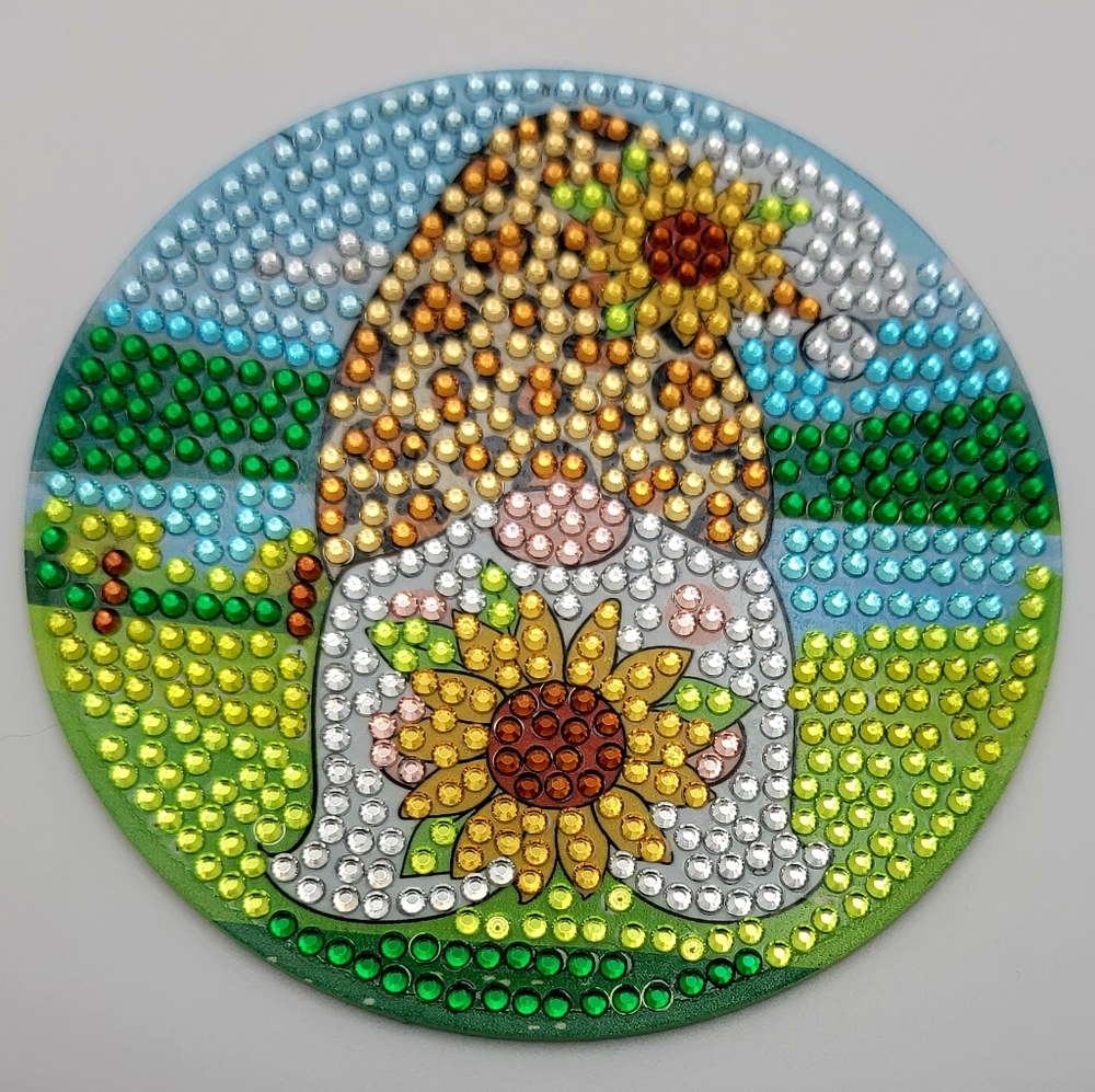 Sunflower Cheetah Hat Gnome Summer Coaster - Picture 2 of 3
